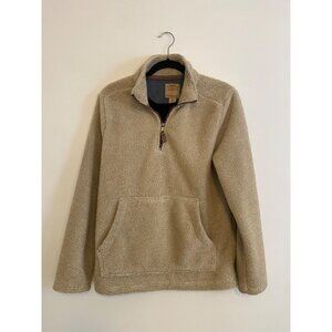 Telluride Clothing Co Beige Sherpa Pullover Sweater Quarter Zip Size S